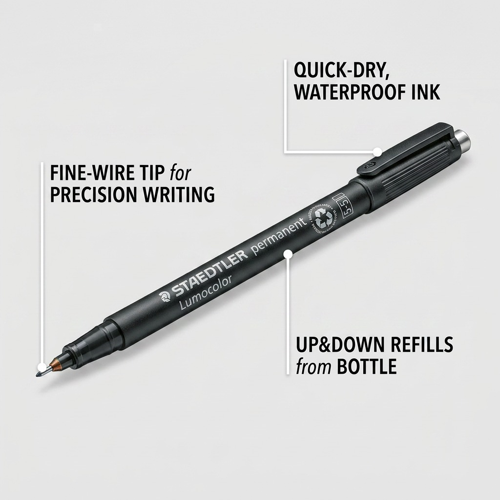 STAEDTLER Lumocolor – Marqueur permanent superfin vert, réf. 313-5-10 — vue du produit 6