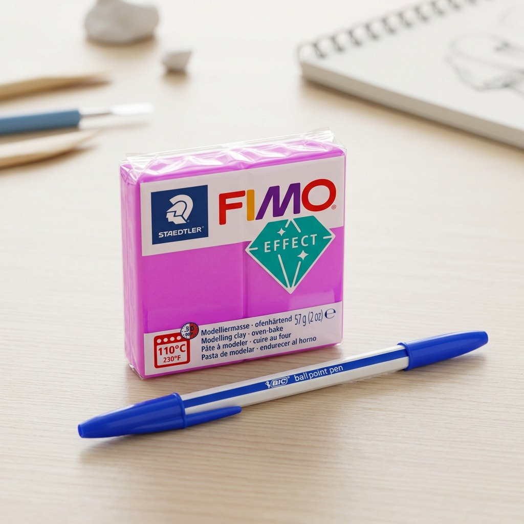 STAEDTLER FIMO Effect Neon Purple modelling clay block, 57g (2 oz).