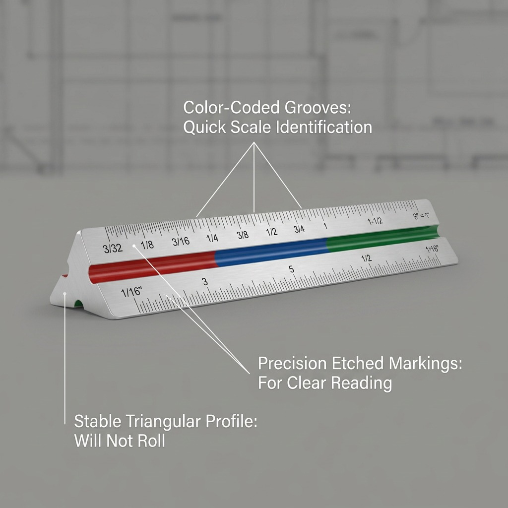 STAEDTLER – Échelle triangle métal architecte 12 po, réf. 987M1831BK04 — vue 8