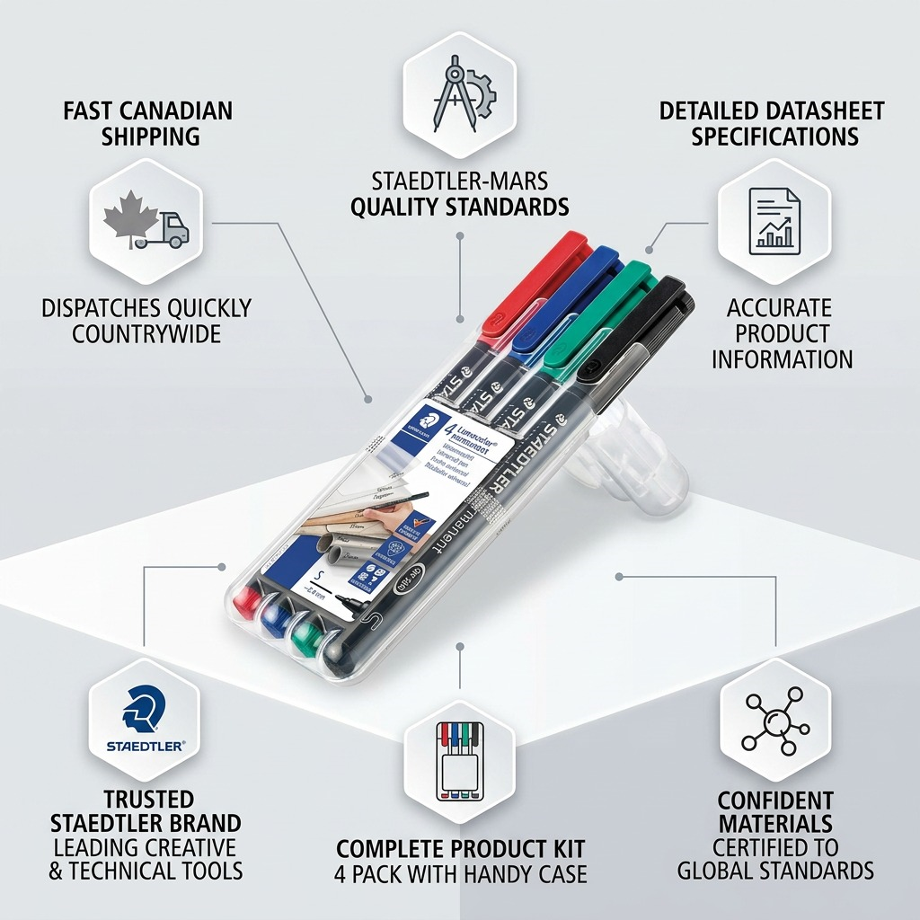 STAEDTLER Lumocolor – 4 marqueurs permanents superfins, réf. 313-WP4-10 — vue du produit 8