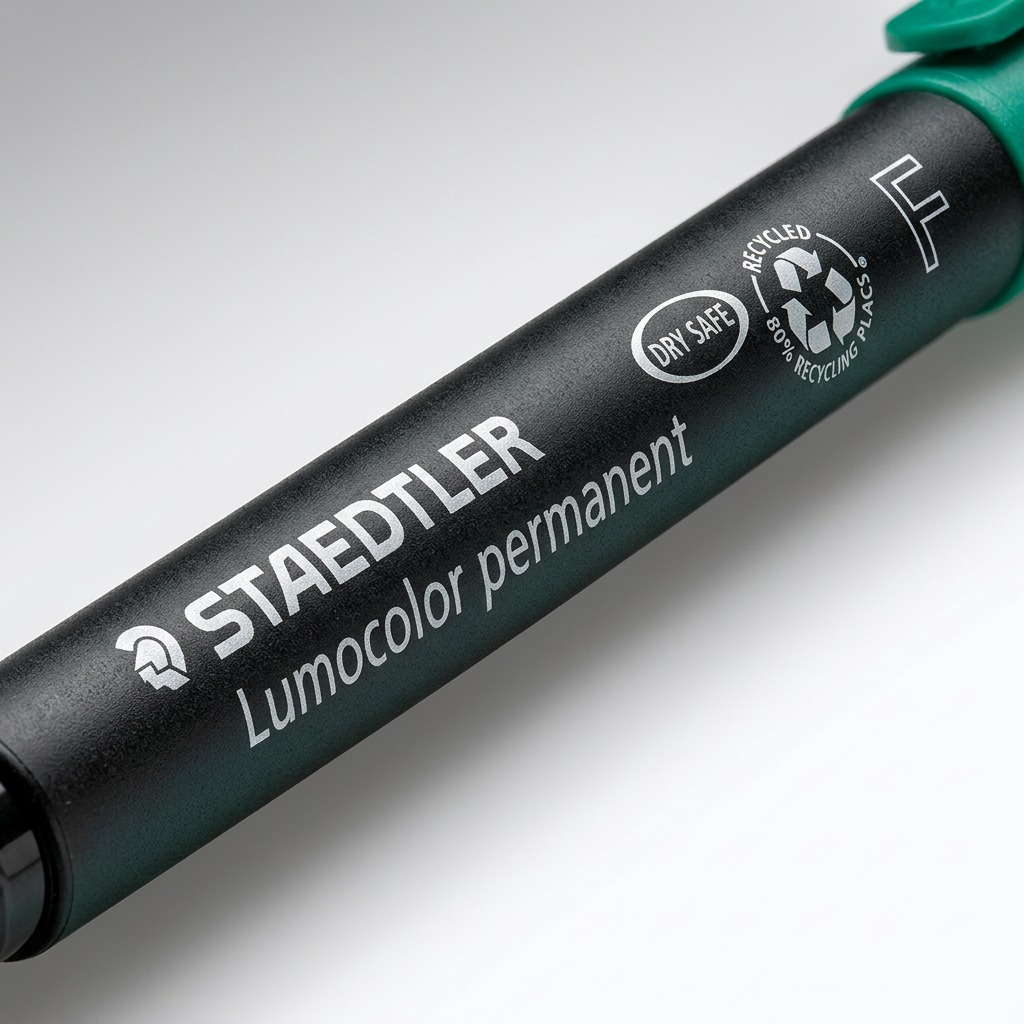 STAEDTLER Lumocolor – Marqueur permanent fin vert, réf. 318-5-10 — gros plan des détails