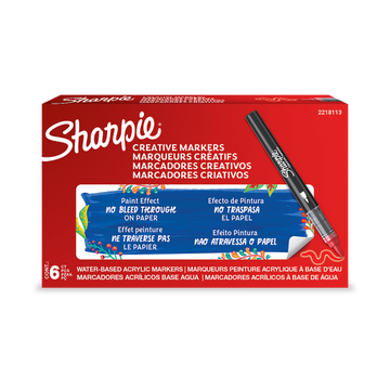 Sharpie Creative Marker, Water-Based Acrylic Marker, Brush Tip, Red, 1 Unit