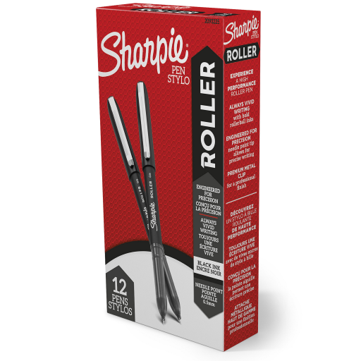 Sharpie Rollerball Pen, Needle Point (0.5 mm) Precision Pen, Black Ink, 1 Count