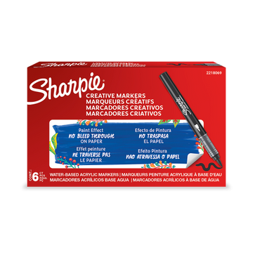 Sharpie Creative Marker, Water-Based Acrylic Marker, Brush Tip, Black, 1 Count