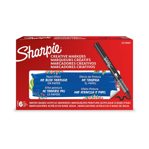 Sharpie Creative Marker, Water-Based Acrylic Marker, Brush Tip, Black, 1 Count