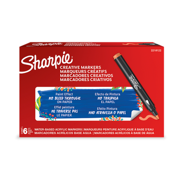 Sharpie Creative Marker, Water-Based Acrylic Marker, Bullet Tip, Orange, 1 Unit