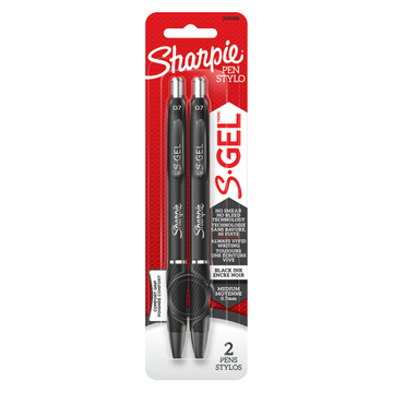 Sharpie S-Gel, Gel Pen, Medium Point (0.7 mm), Black Ink Gel Pen, 2 Count