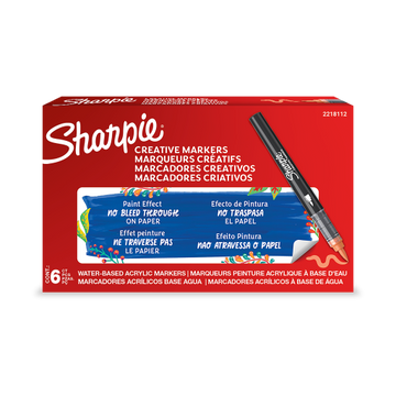 Sharpie Creative Marker, Water-Based Acrylic Marker, Brush Tip, Orange, 1 Unit