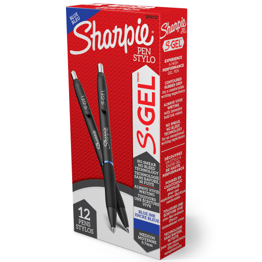 Sharpie S-Gel, Gel Pen, Medium Point (0.7 mm), Blue Ink Gel Pen, 1 Count