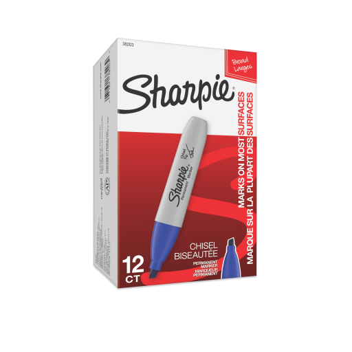 Sharpie Permanent Marker, Chisel Tip, Blue, 1 Count