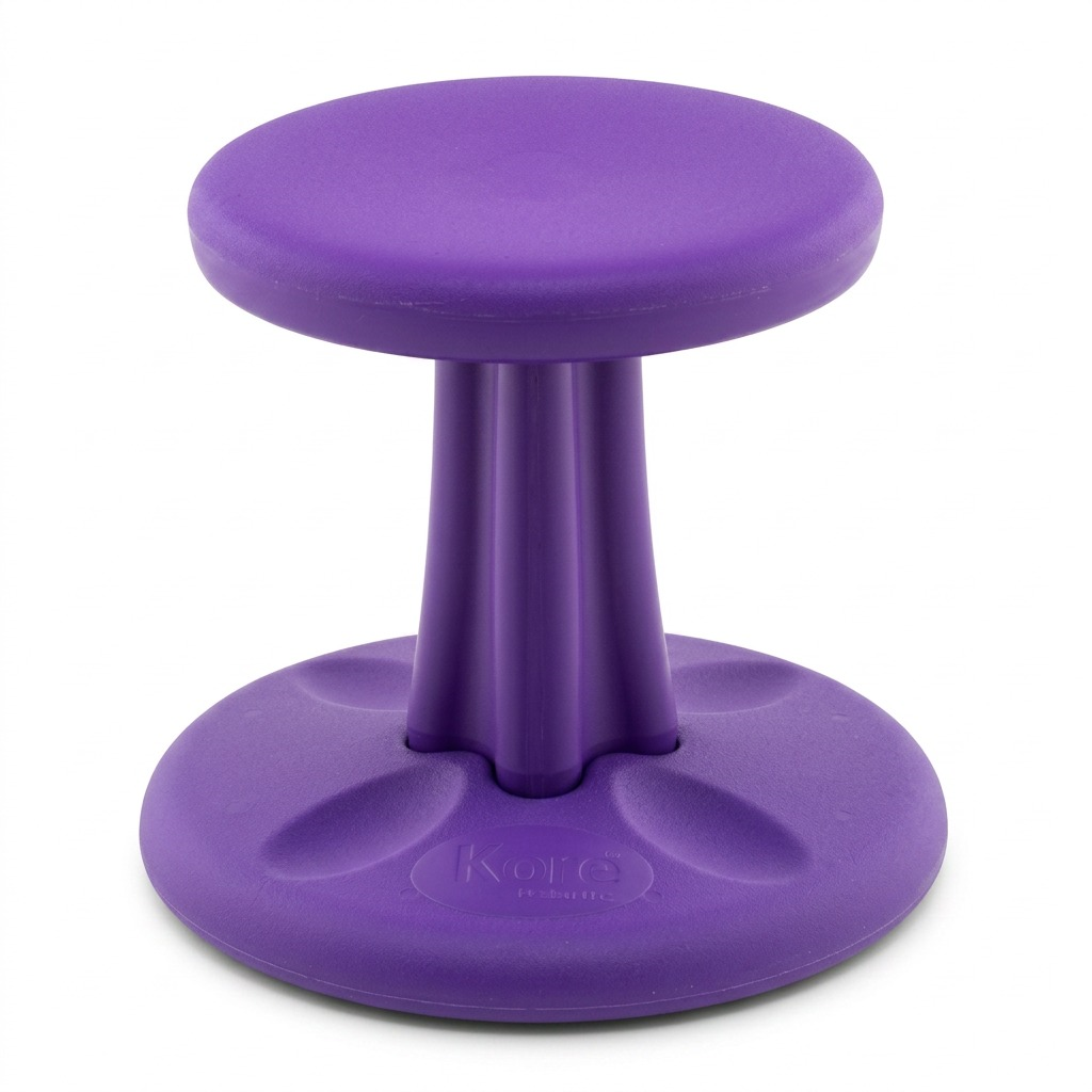 Purple Kore Design 30cm Toddler Wobble Stool with active sitting base on a white background.