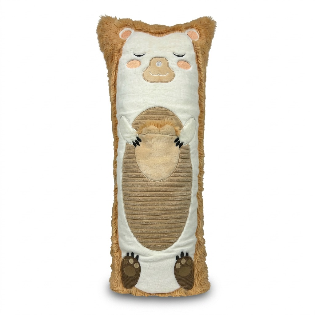manimo sleepies Paco the Hedgehog, a long 3lb weighted sensory plush sleep aid with a white belly.