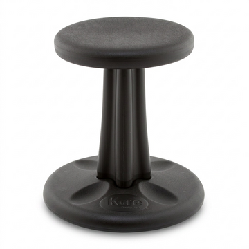 fdmt Kore Wobble Stool 36cm in black, featuring an ergonomic seat and rounded anti-tip base.
