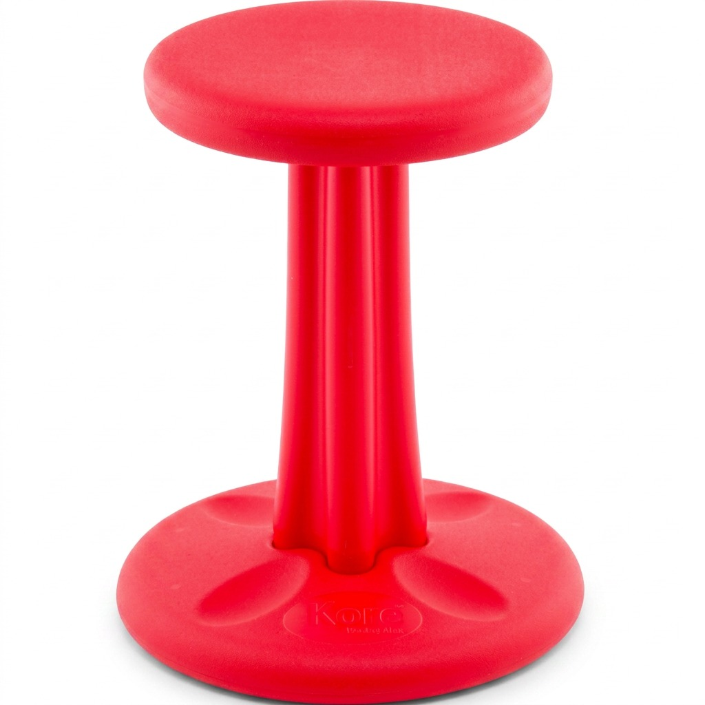 Red Kore Wobble Stool (40cm), an ergonomic active sitting sensory chair for children.
