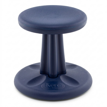 fdmt Kore Wobble Stool 30cm in Dark Blue, an ergonomic active seating solution for kids.