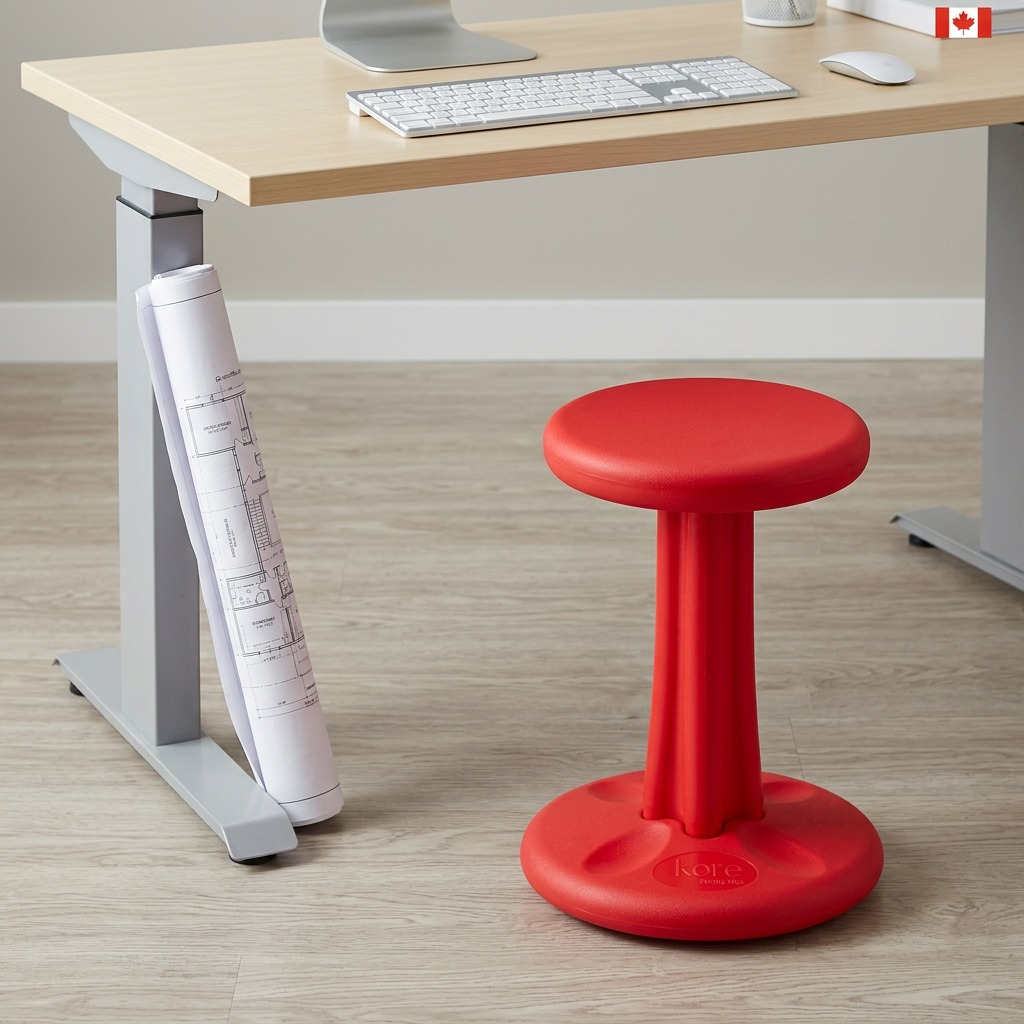 Red Kore Wobble Stool (40cm), an ergonomic active sitting sensory chair for children.