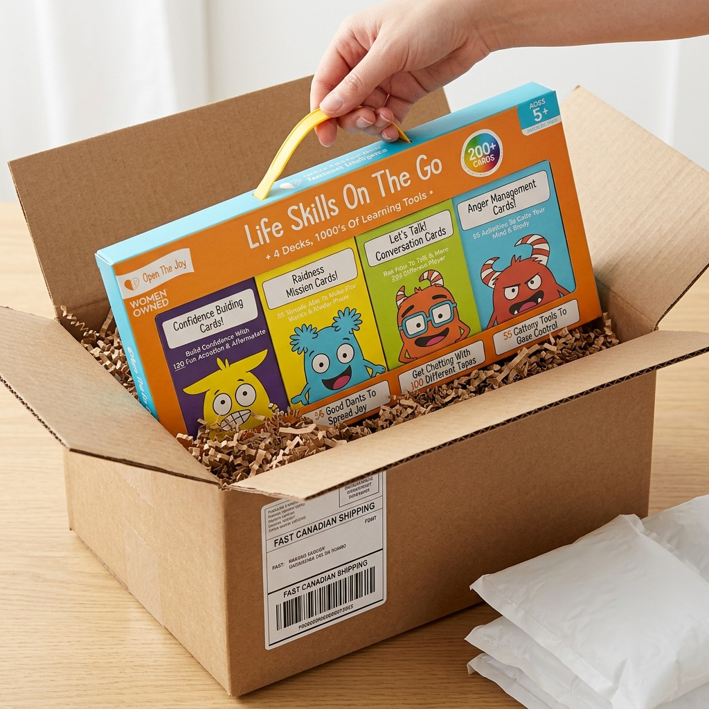 fdmt Life Skills On The Go set in blue and orange packaging with a yellow handle.