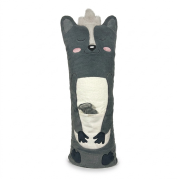manimo sleepies Pétunia the Skunk, a 3lb weighted sensory plush and sleep aid for kids.