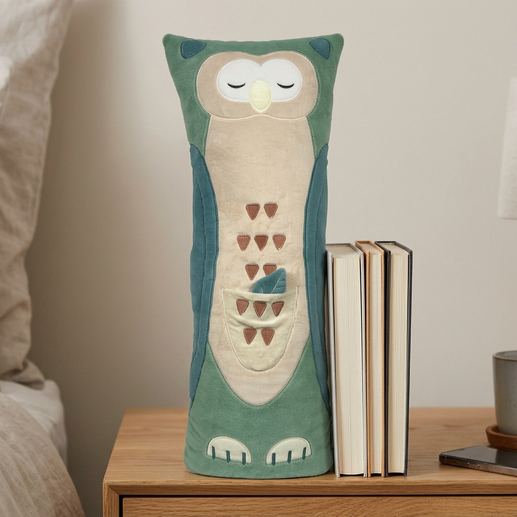 A crisp, front-facing hero shot of the weighted fdmt manimo sleepies Owl on a pure white background.