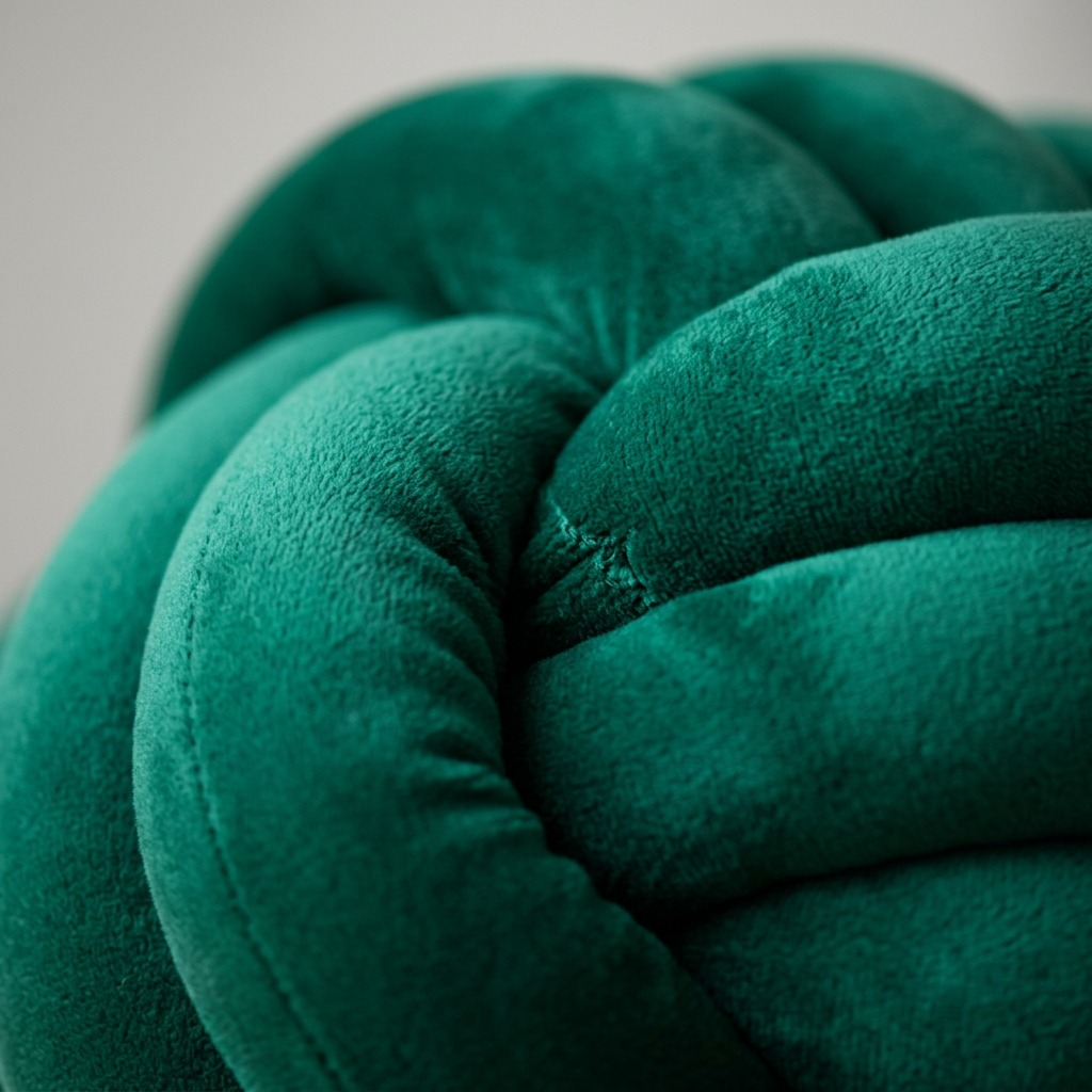 A focused, high-resolution product photography shot of the fdmt Cuddle Ball - Emerald on a pure white background.