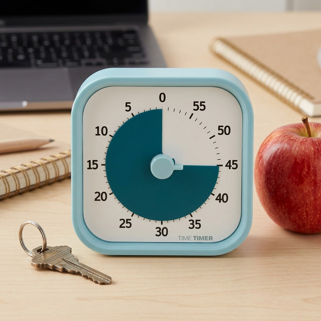 A high-resolution, centered view of the Time Timer MOD Home Edition in Lake Day Blue.