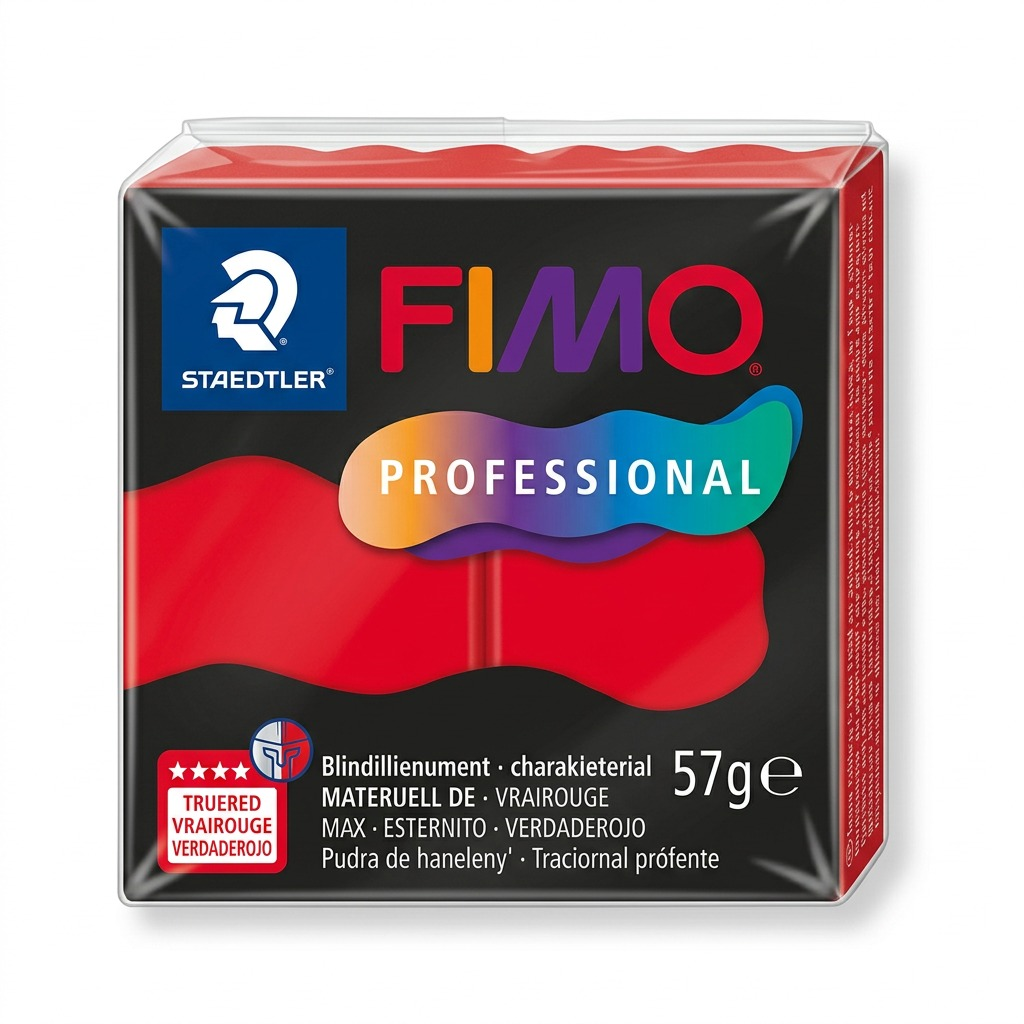 FIMO Professional – Pâte rouge pur 57 g, réf. 8040-200 — vue de l’emballage