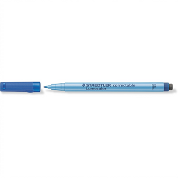 STAEDTLER Lumocolor – Marqueur bleu correctible à pointe fine, réf. 305-F-3-03 — vue du produit sur fond clair