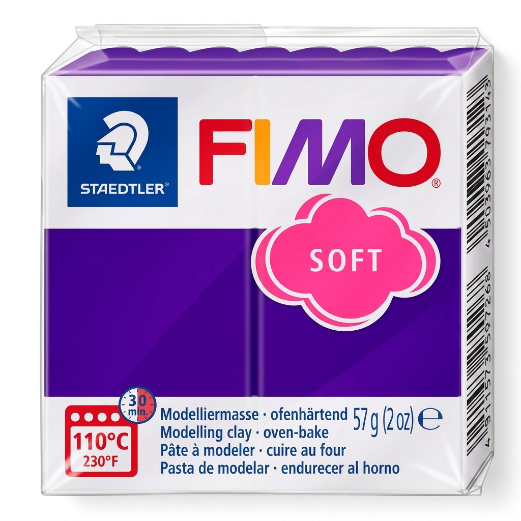 FIMO Soft – Pâte prune 57 g, réf. 8020-63 — vue sur fond clair