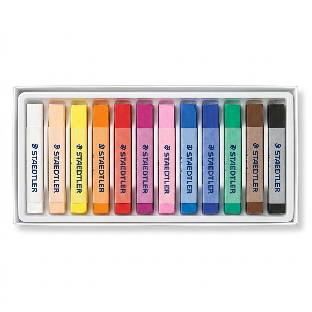 STAEDTLER 12 pastels secs assortis, réf. 2430-C12-08 — vue du produit sur fond clair