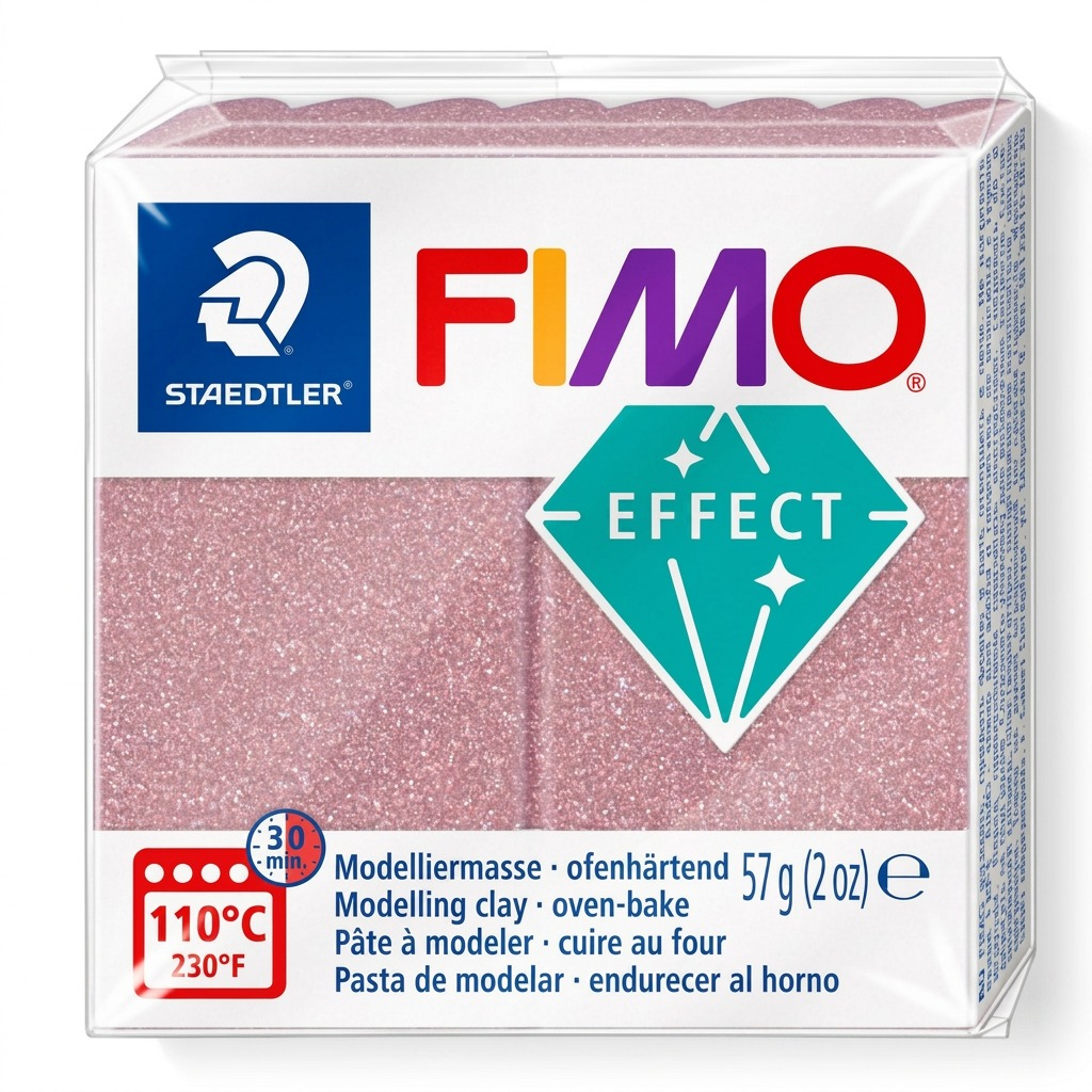 FIMO Effect – Pâte or rose pailleté 57 g, réf. 8010-212 — vue du produit sur fond clair