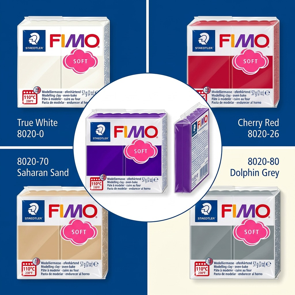 FIMO Soft – Pâte prune 57 g, réf. 8020-63 — vue sur fond clair