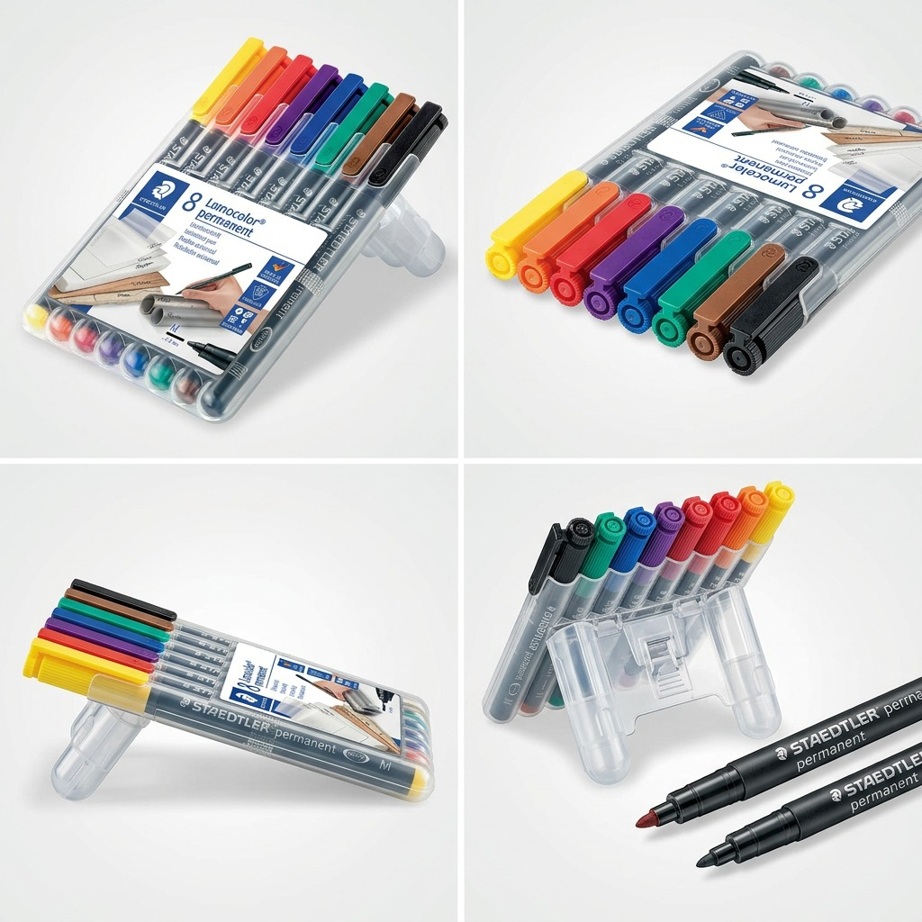 STAEDTLER Lumocolor – 8 marqueurs permanents moyen, réf. 317-WP8-10 — vue du produit 5