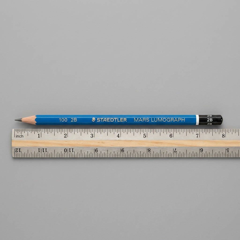 A pristine, high-resolution hero image of a single STAEDTLER Mars Lumograph 2B replacement pencil, centered on a pure white background.