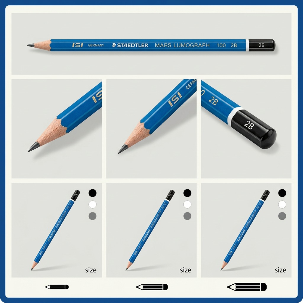 STAEDTLER Mars Lumograph – Crayon graphite 2B, réf. 100-2B-M — vue du produit 5