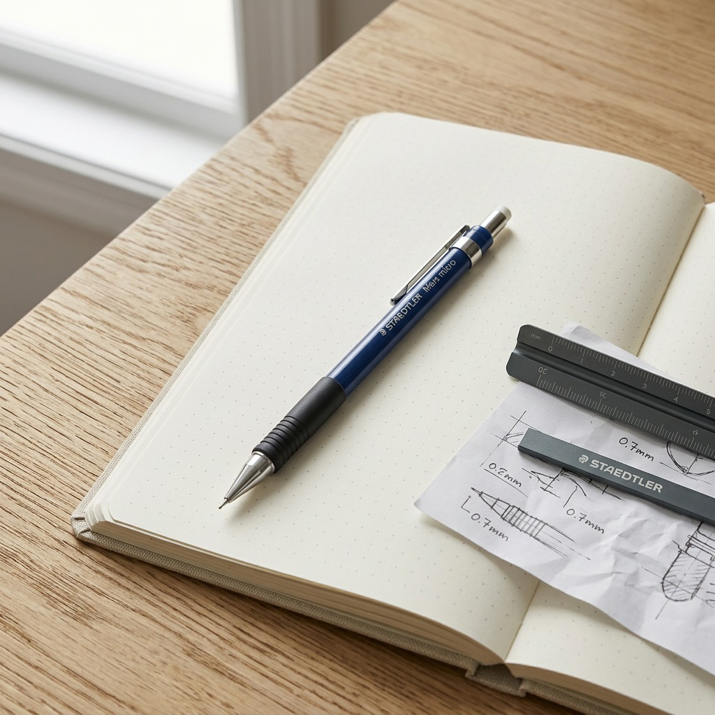 STAEDTLER Mars micro – Porte-mine 0,7 mm, réf. 77507BKA6M02 — gros plan des détails