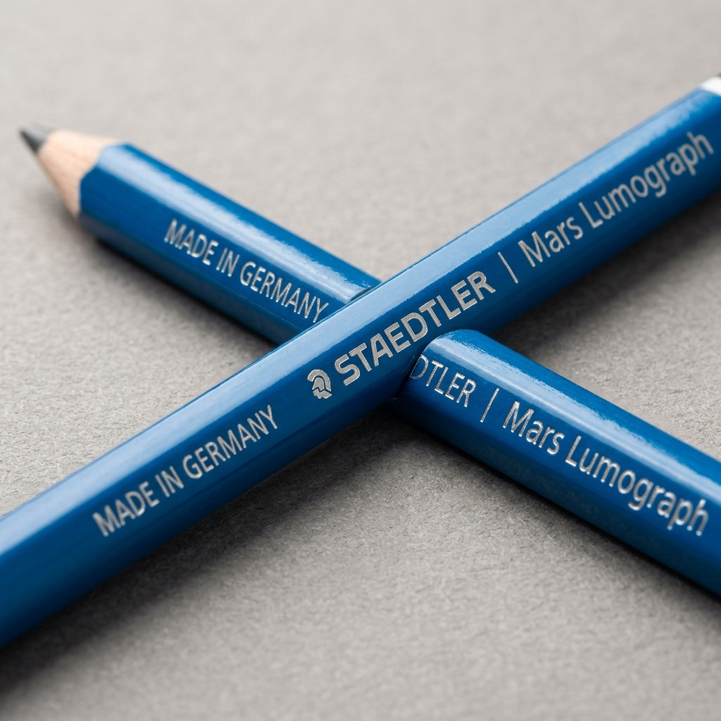 STAEDTLER Mars Lumograph – 12 crayons graphite, réf. 100-G12-S-12 — gros plan des détails