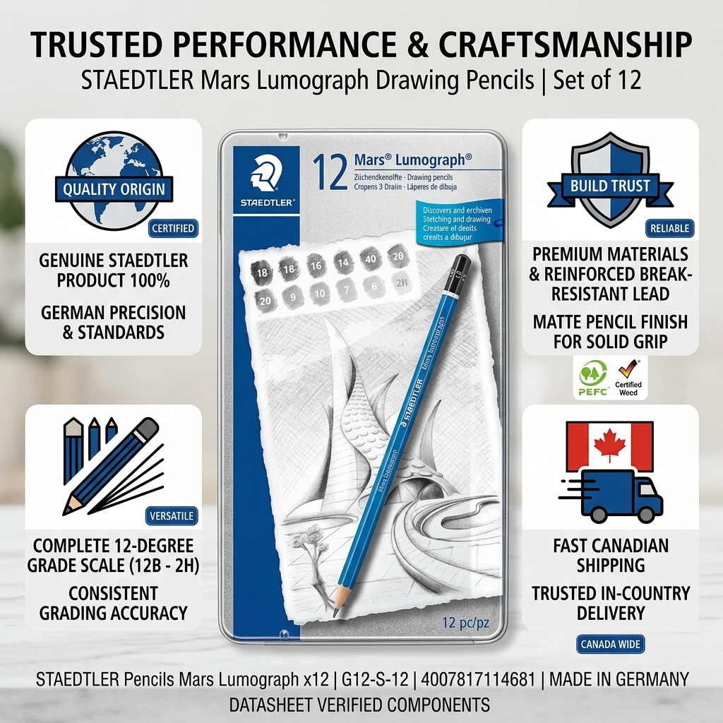 STAEDTLER Mars Lumograph – 12 crayons graphite, réf. 100-G12-S-12 — vue du produit 8