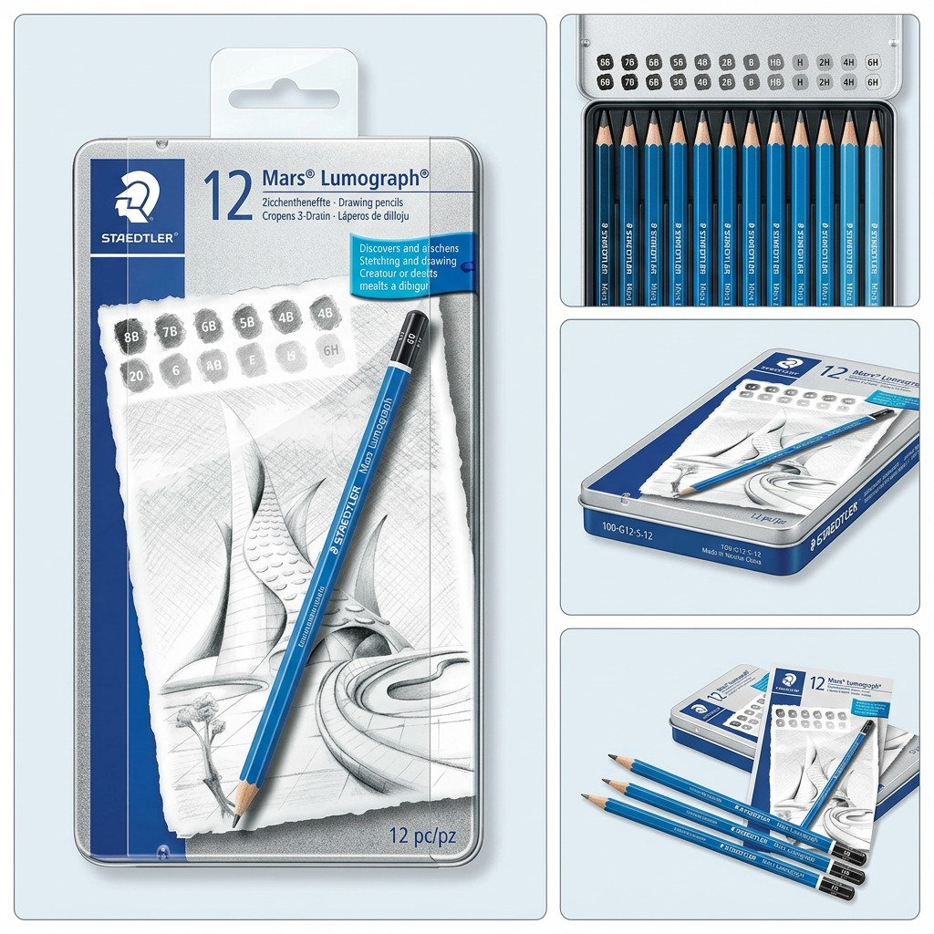 STAEDTLER Mars Lumograph – 12 crayons graphite, réf. 100-G12-S-12 — vue du produit 5