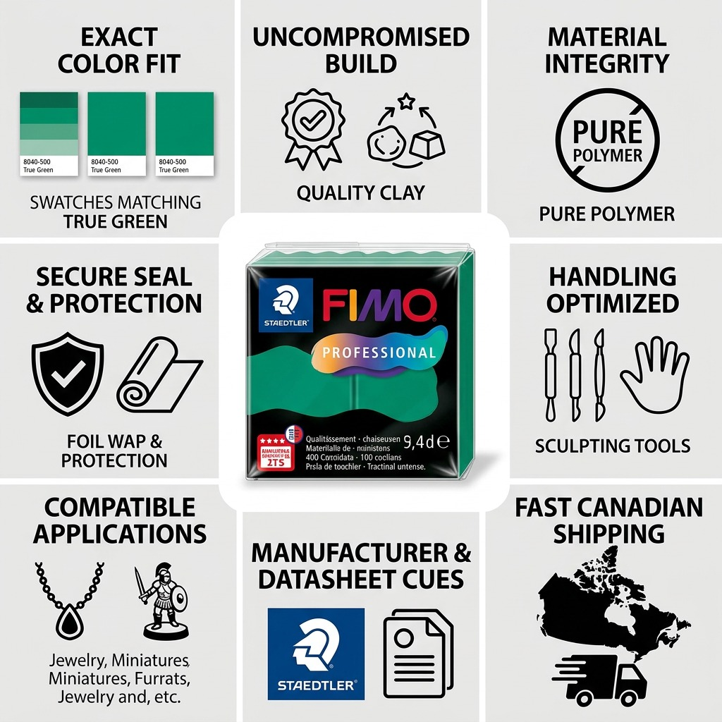 FIMO Professional – Pâte vert pur 57 g, réf. 8040-500 — vue de détail