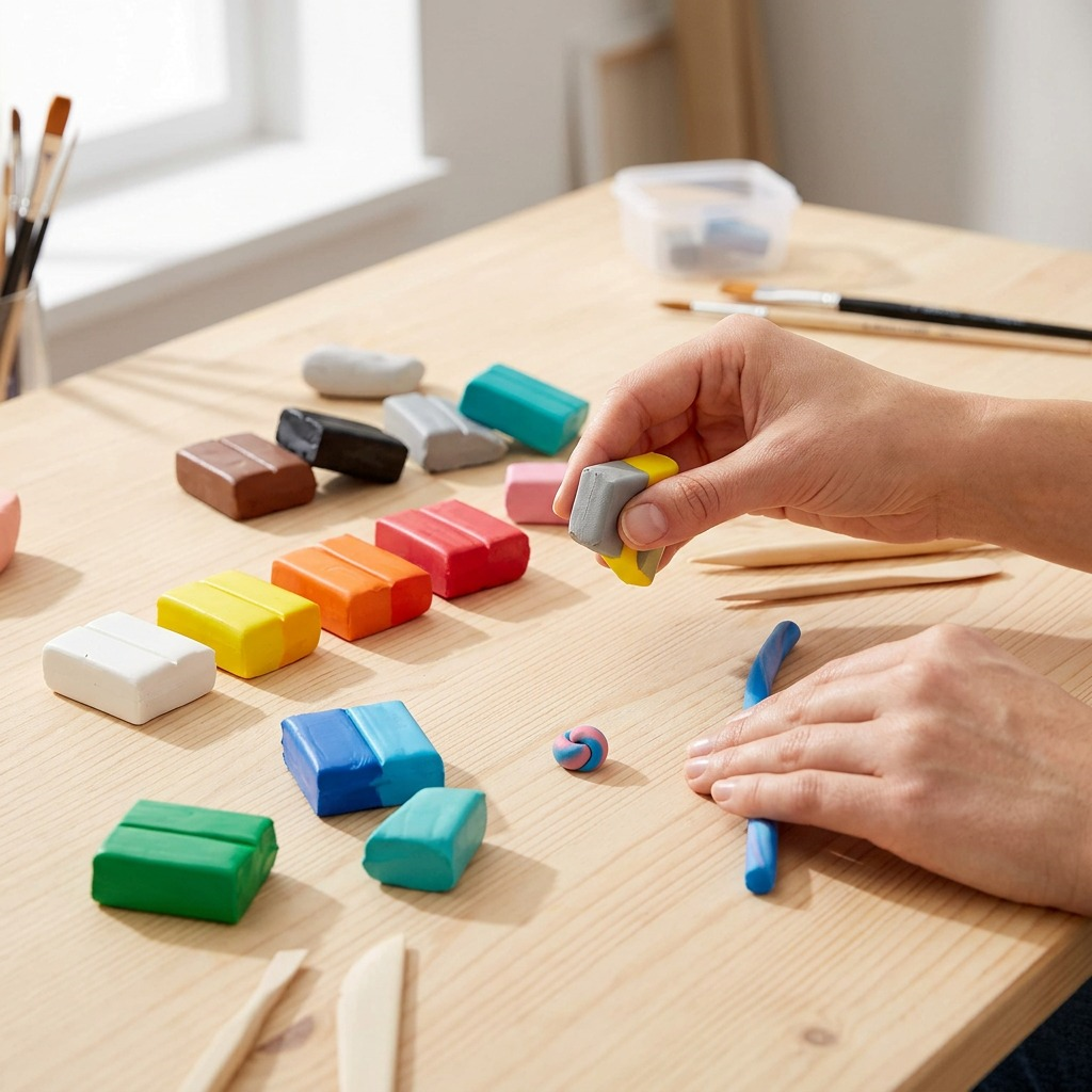 FIMO Soft – Lot de 12 couleurs de base, réf. 8023-C12-1 — présentation en utilisation