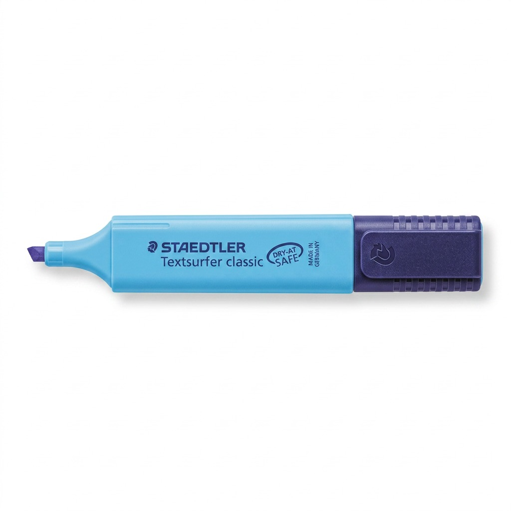 STAEDTLER Textsurfer classic – Surligneur fluorescent bleu, référence 364-3-03 — vue sur fond clair