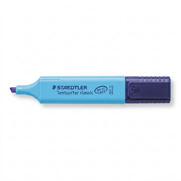 STAEDTLER Textsurfer classic – Surligneur fluorescent bleu, référence 364-3-03 — vue sur fond clair