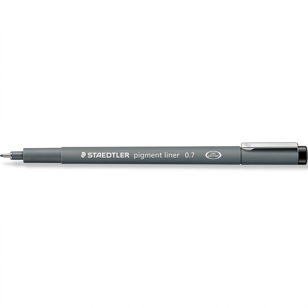 STAEDTLER Pigment Liner – Fineliner noir 0,7 mm, réf. 308-07-9M — vue du produit sur fond clair