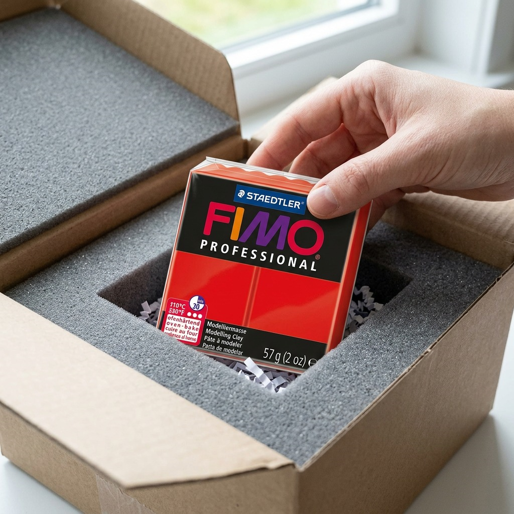FIMO Professional – Pâte rouge pur 57 g, réf. 8005-200 — vue de l’emballage