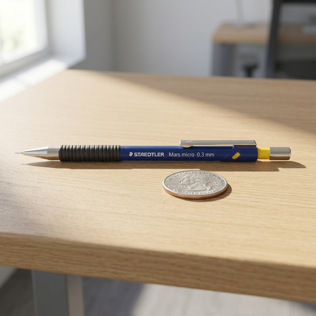 A crisp hero shot of the STAEDTLER Mars micro 0.3mm mechanical pencil, isolated on white.