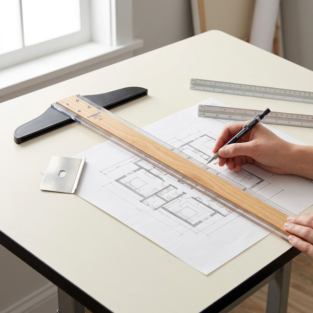 STAEDTLER – Règle en T à tête fixe 24 po, réf. 970-20-24H-NA — gros plan