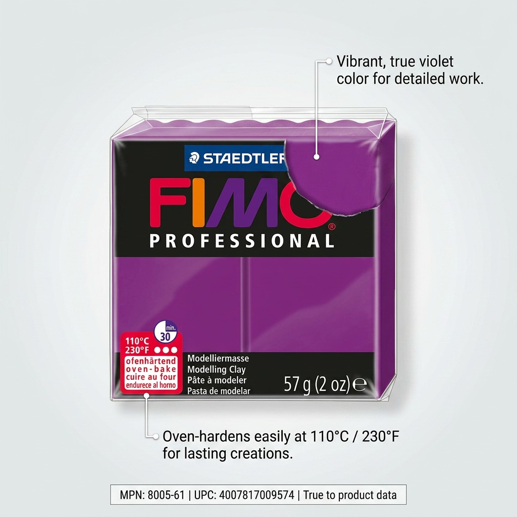 FIMO Professional – Pâte violette 57 g, réf. 8005-61 — vue 6
