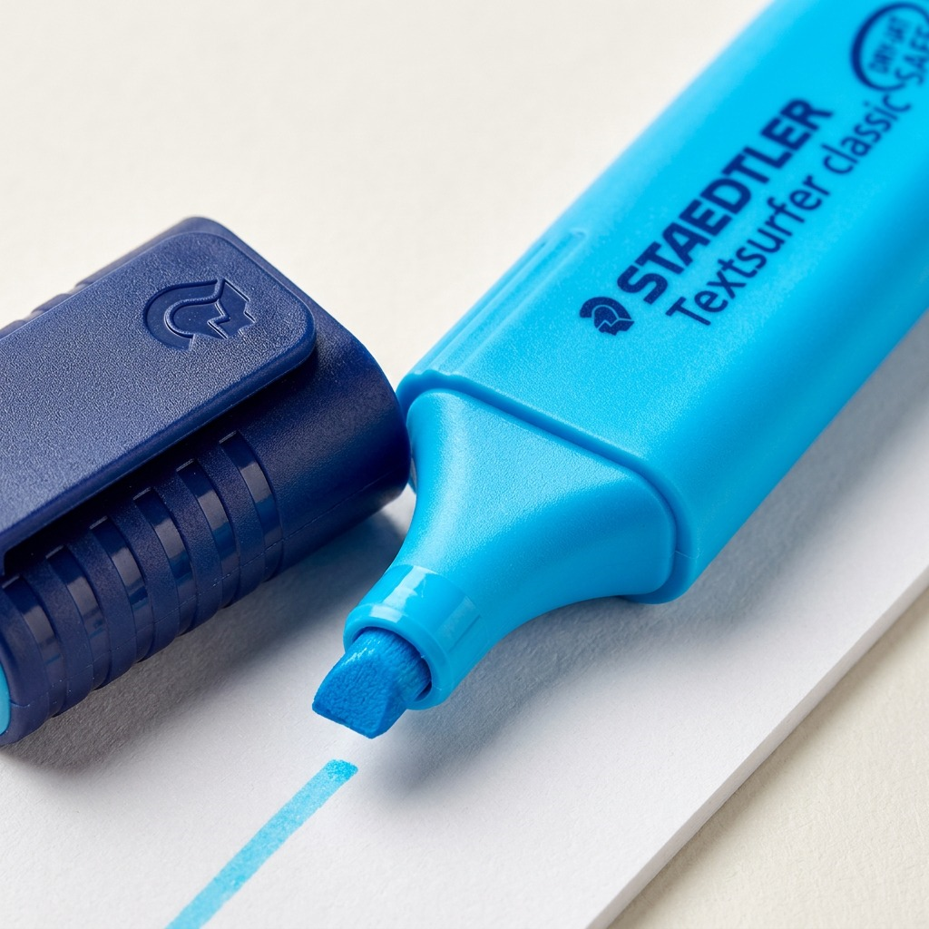 STAEDTLER Textsurfer classic – Surligneur fluorescent bleu, référence 364-3-03 — gros plan
