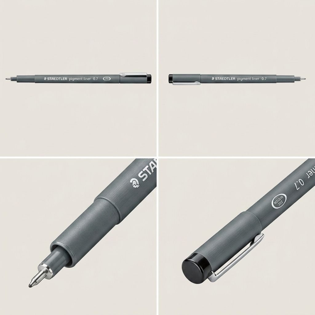STAEDTLER Pigment Liner – Fineliner noir 0,7 mm, réf. 308-07-9M — vue du produit 5