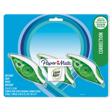 Paper Mate Liquid Paper DryLine Grip – Rubans correcteurs, 3 – référence 6915617